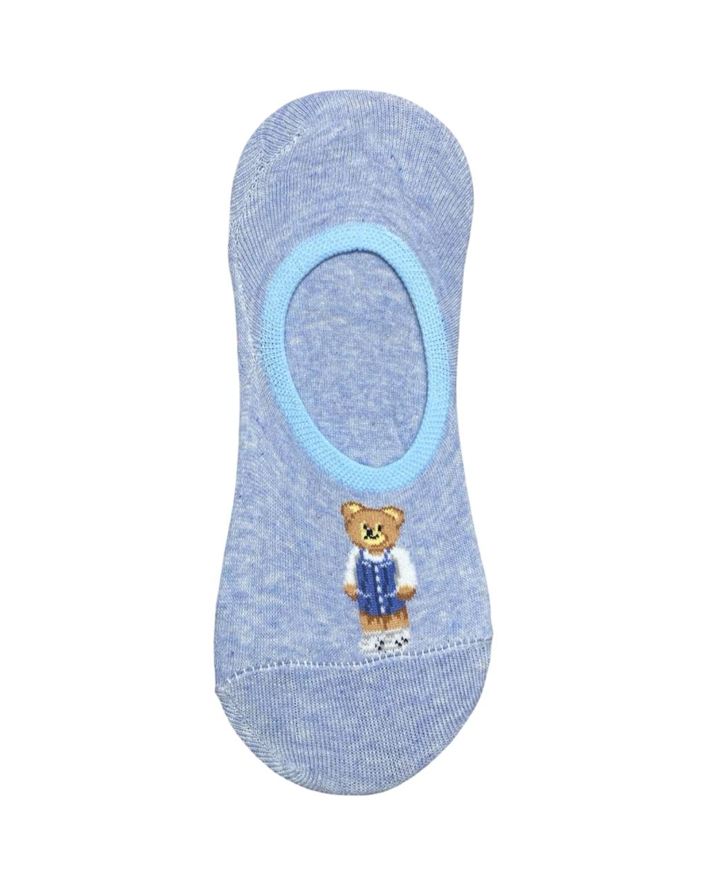 Ralph Lauren Loafer Socks – Sky Blue Polo Bear | Invisible No-Show | Factory Leftovers
