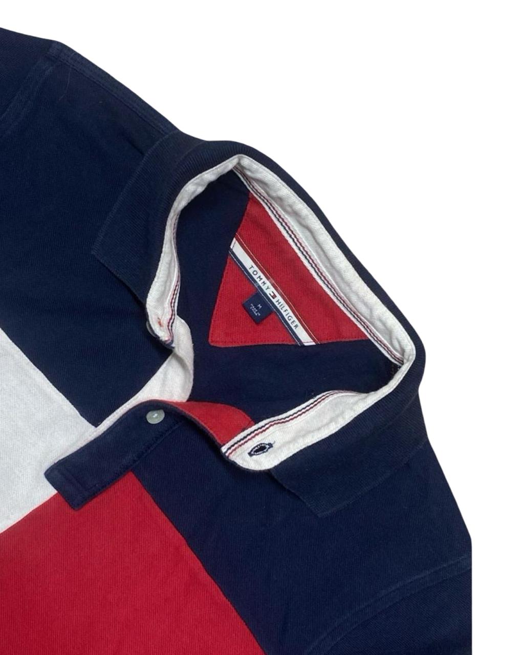 Tommy Hilfiger Navy/Red/White Colorblock Polo | Small | Chest 20”