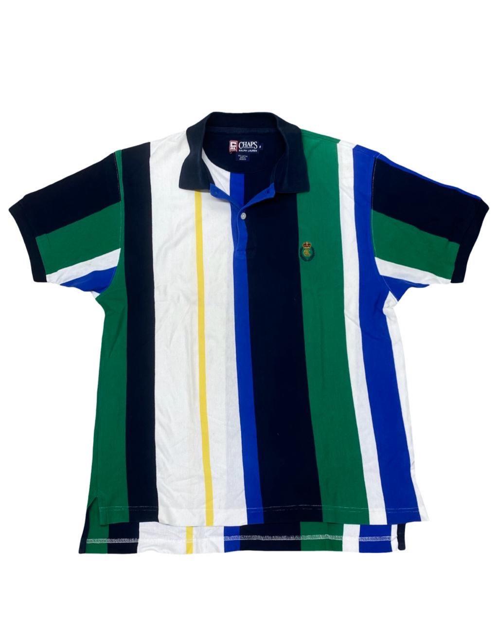 Chaps Ralph Lauren Multi-Stripe Polo Shirt | Medium | Chest 22”