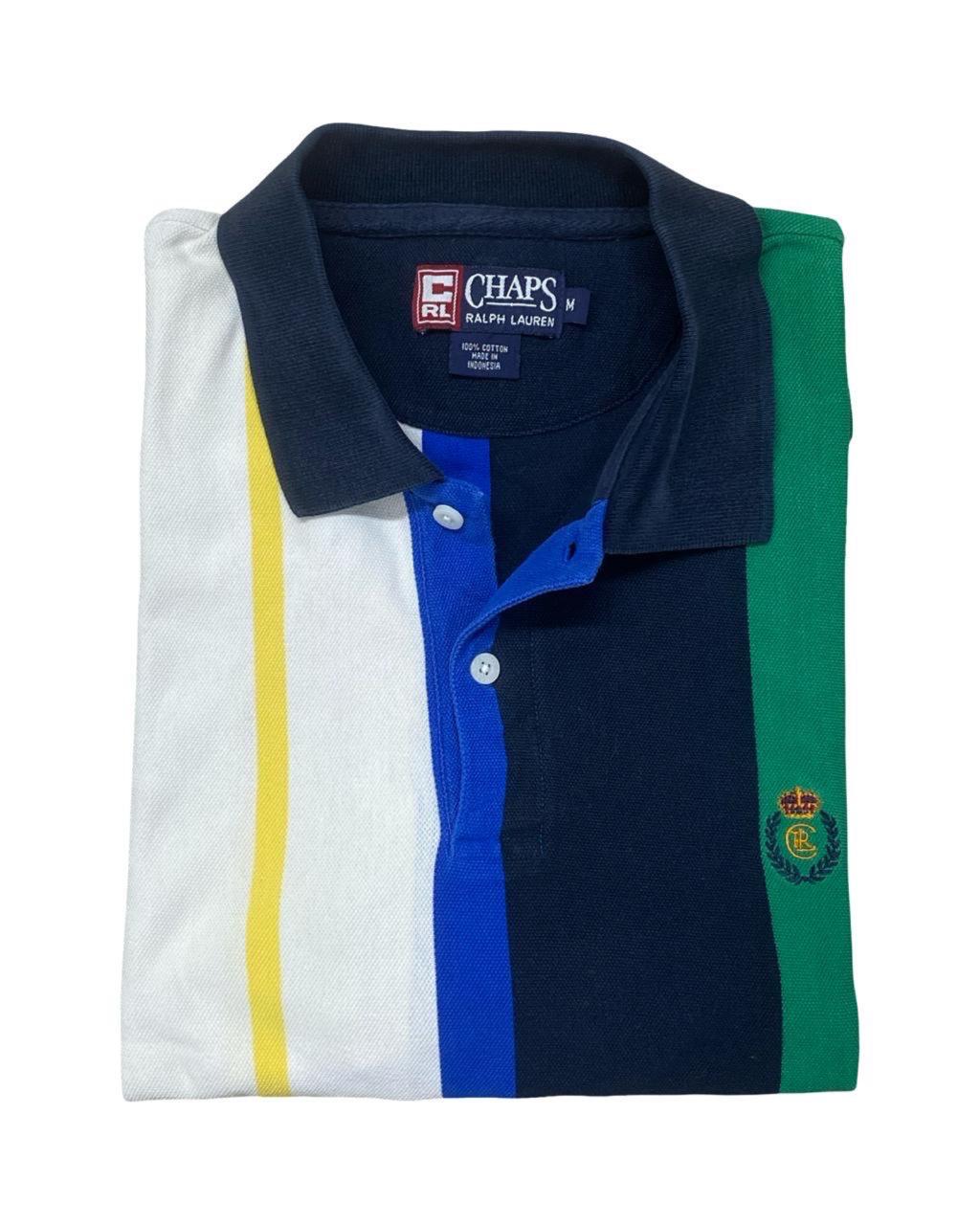 Chaps Ralph Lauren Multi-Stripe Polo Shirt | Medium | Chest 22”