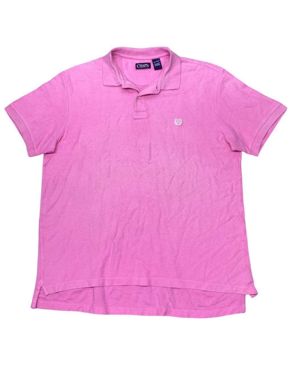 Chaps Pink Piqué Polo Shirt | Large | Chest 24.5”