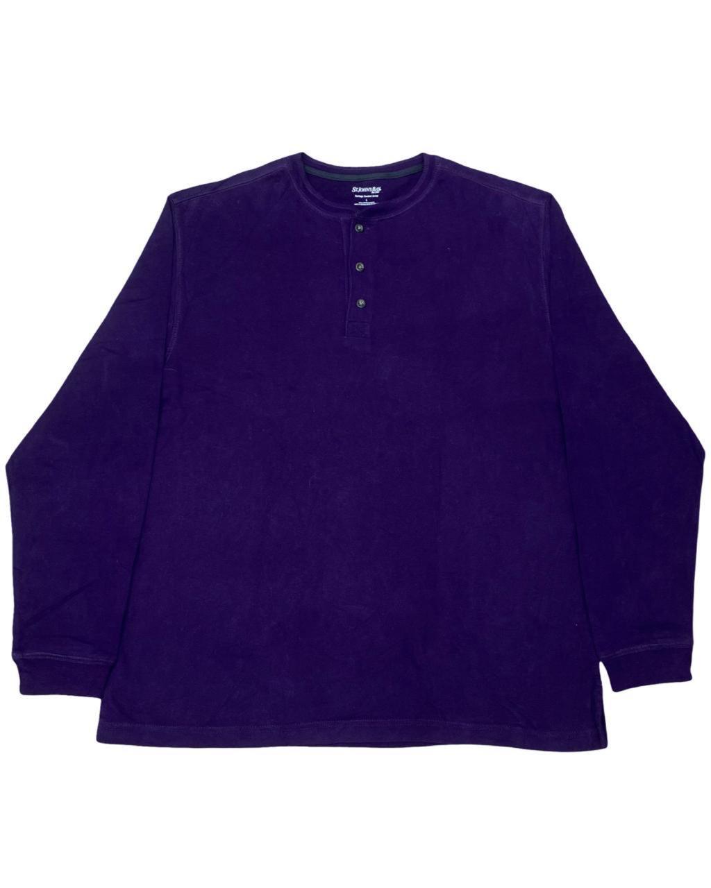 St. John’s Bay Purple Long-Sleeve Henley | Large | Chest 24.5”