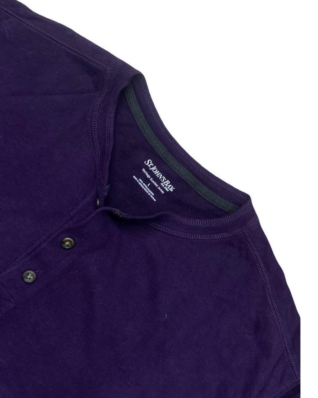 St. John’s Bay Purple Long-Sleeve Henley | Large | Chest 24.5”