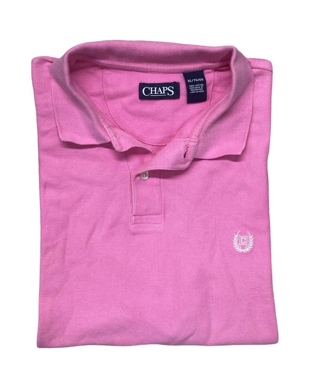 Chaps Pink Piqué Polo Shirt | Large | Chest 24.5”