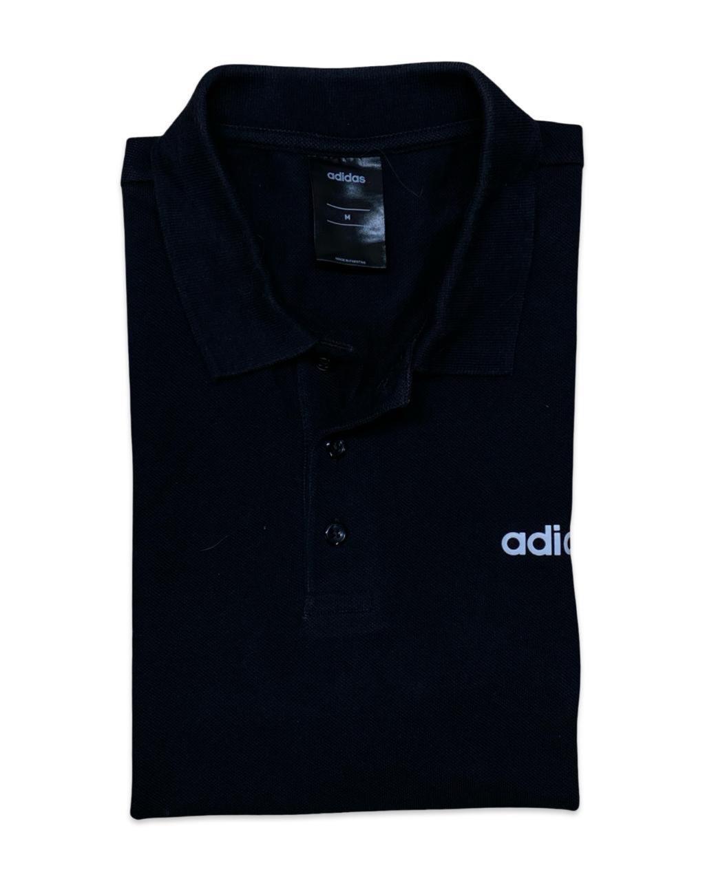 Adidas Black 3-Stripes Polo Shirt | Medium | Chest 20.5”