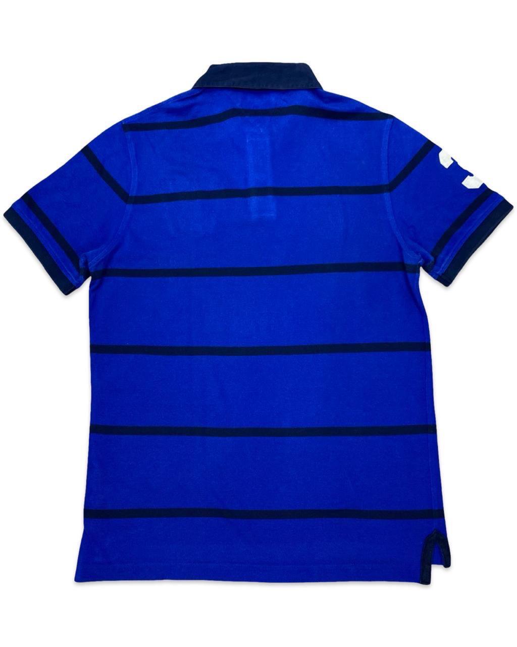 Tommy Hilfiger Royal Blue Striped Polo | Medium | Chest 21”