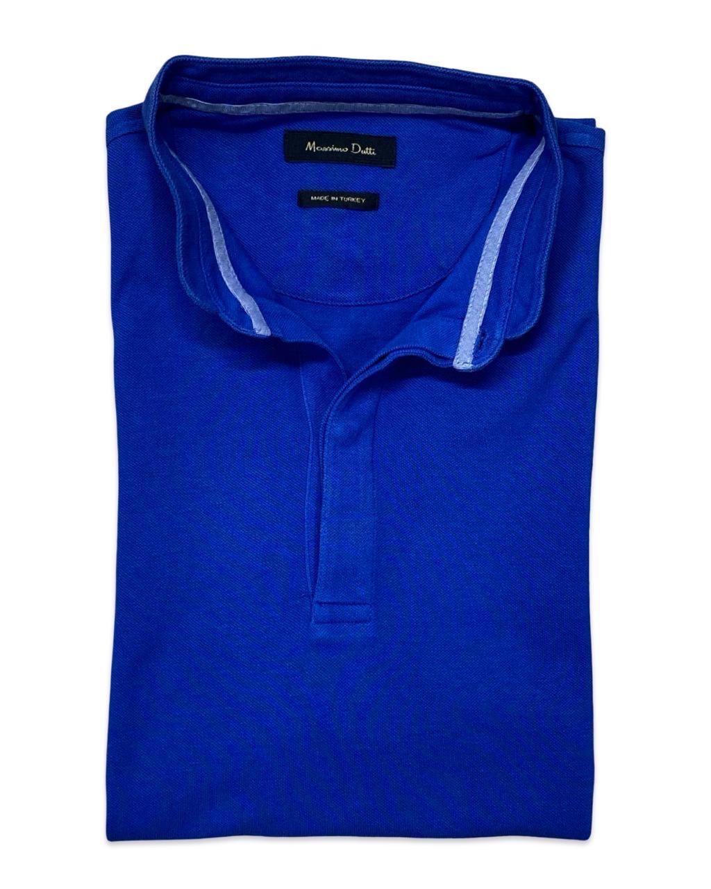 Massimo Dutti Royal Blue Polo Shirt | Medium | Chest 20.5”