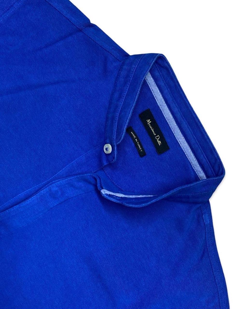 Massimo Dutti Royal Blue Polo Shirt | Medium | Chest 20.5”