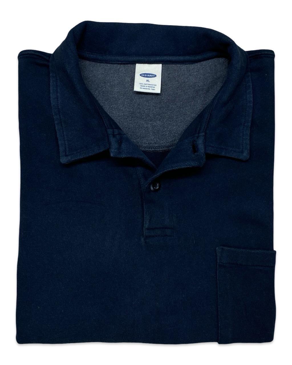Old Navy Navy Long-Sleeve Polo | XL | Chest 25.5”
