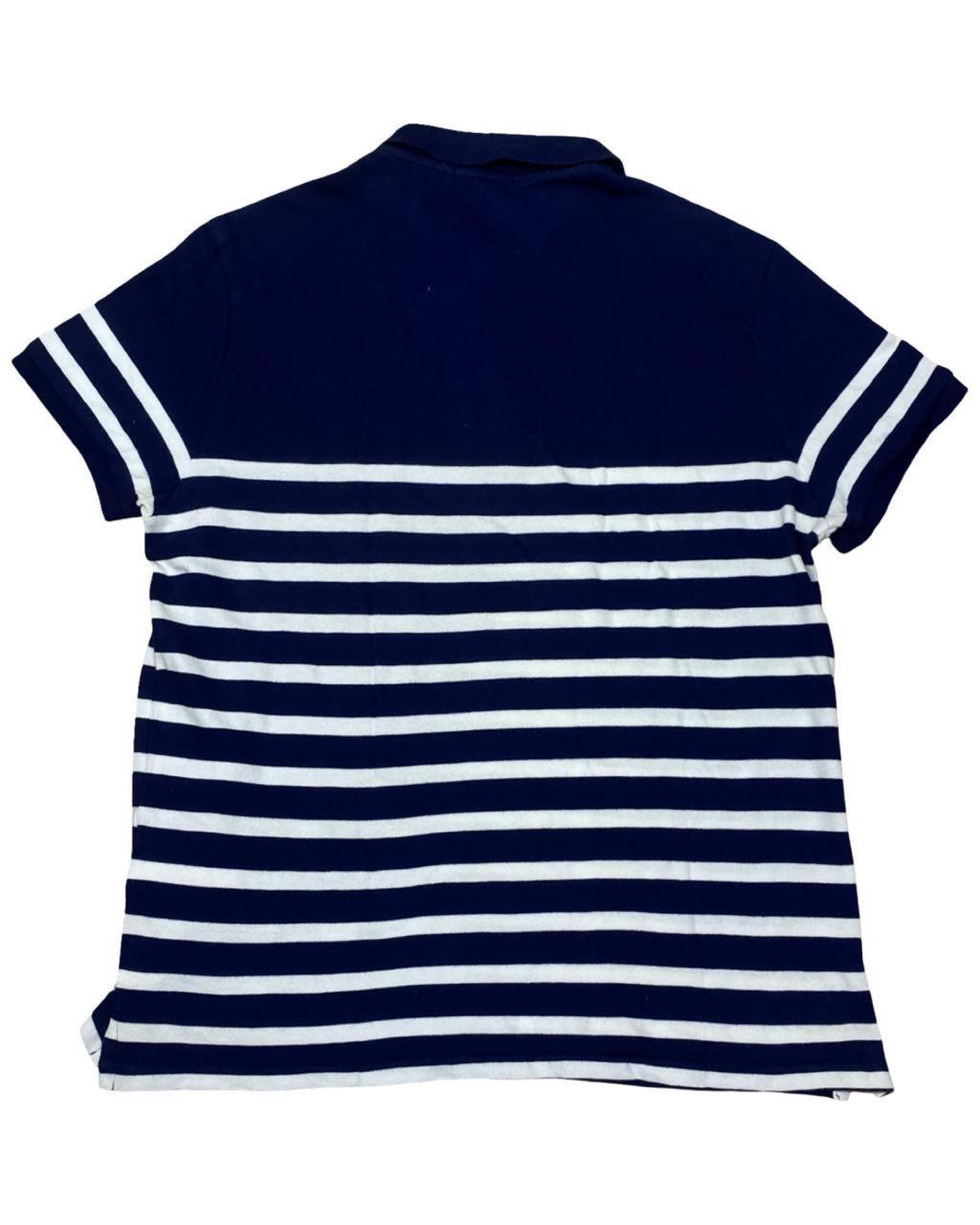 Polo Ralph Lauren Navy Striped Polo Shirt | Medium | Chest 22”