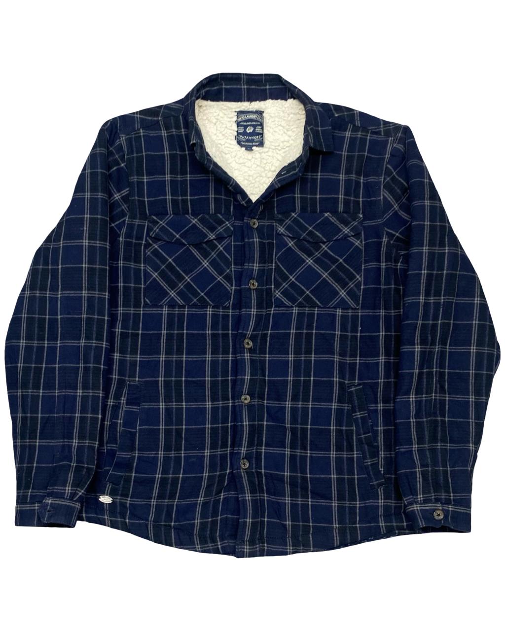 Tokyo Laundry Outfitters Sherpa-Lined Flannel Overshirt | Medium | Chest 22"