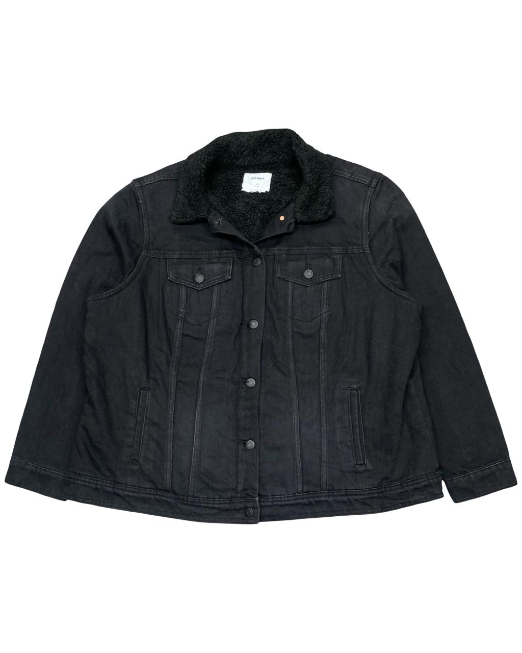 Old Navy Sherpa-Lined Denim Jacket | Size Large | Chest 25"