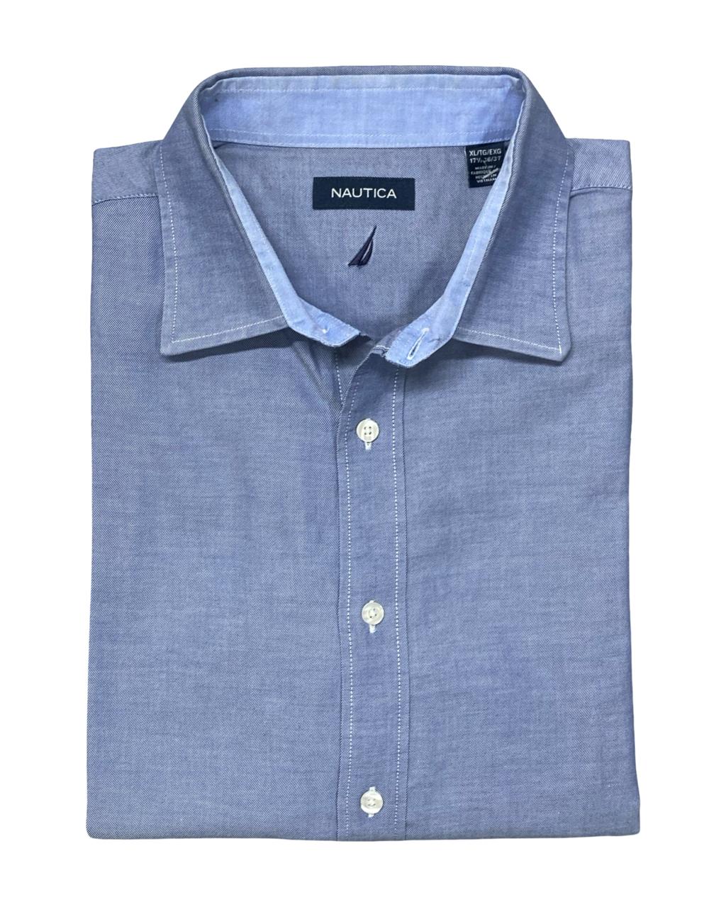 Nautica Solid Blue Button-Down Shirt | Size XL Nautica Solid Blue Button-Down Shirt | Size XL