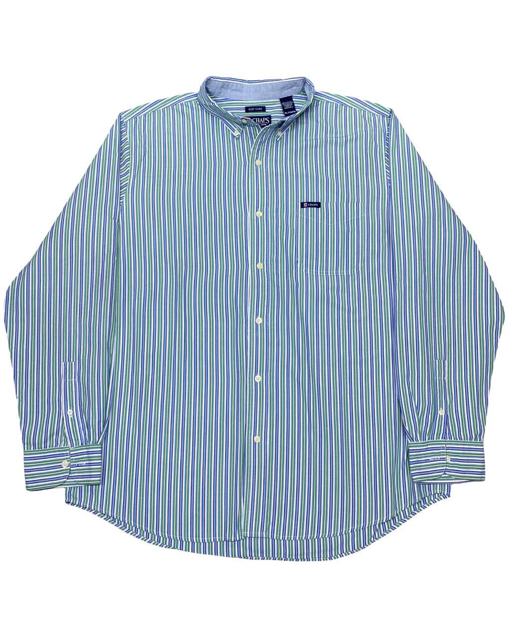 Chaps Striped Button-Down Shirt | Size XL | Chest 26.5"