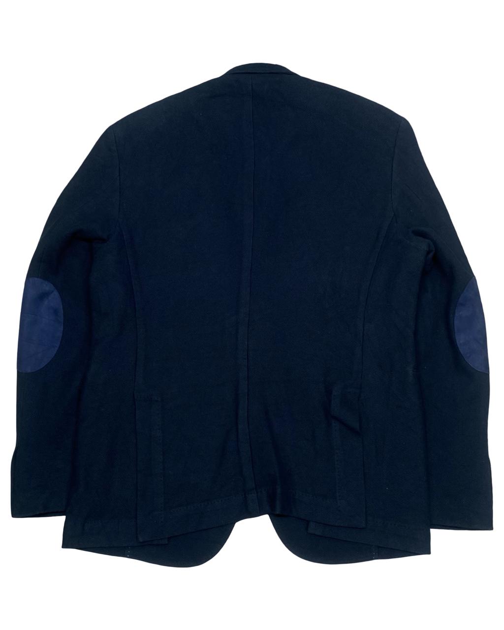 Mango Man Navy Blazer with Elbow Patches | Size Medium | Chest 22.5"