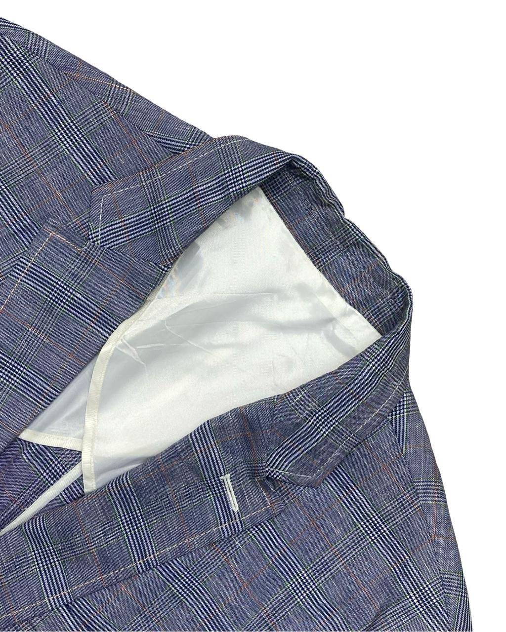 Louis Castel Blue Checked Blazer | Size Small | Chest 20”