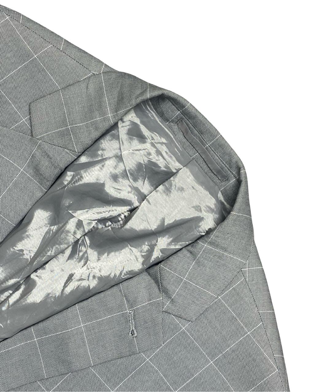 Studio Armand Thiery Grey Checked Blazer | Size Medium | Chest 20.5"