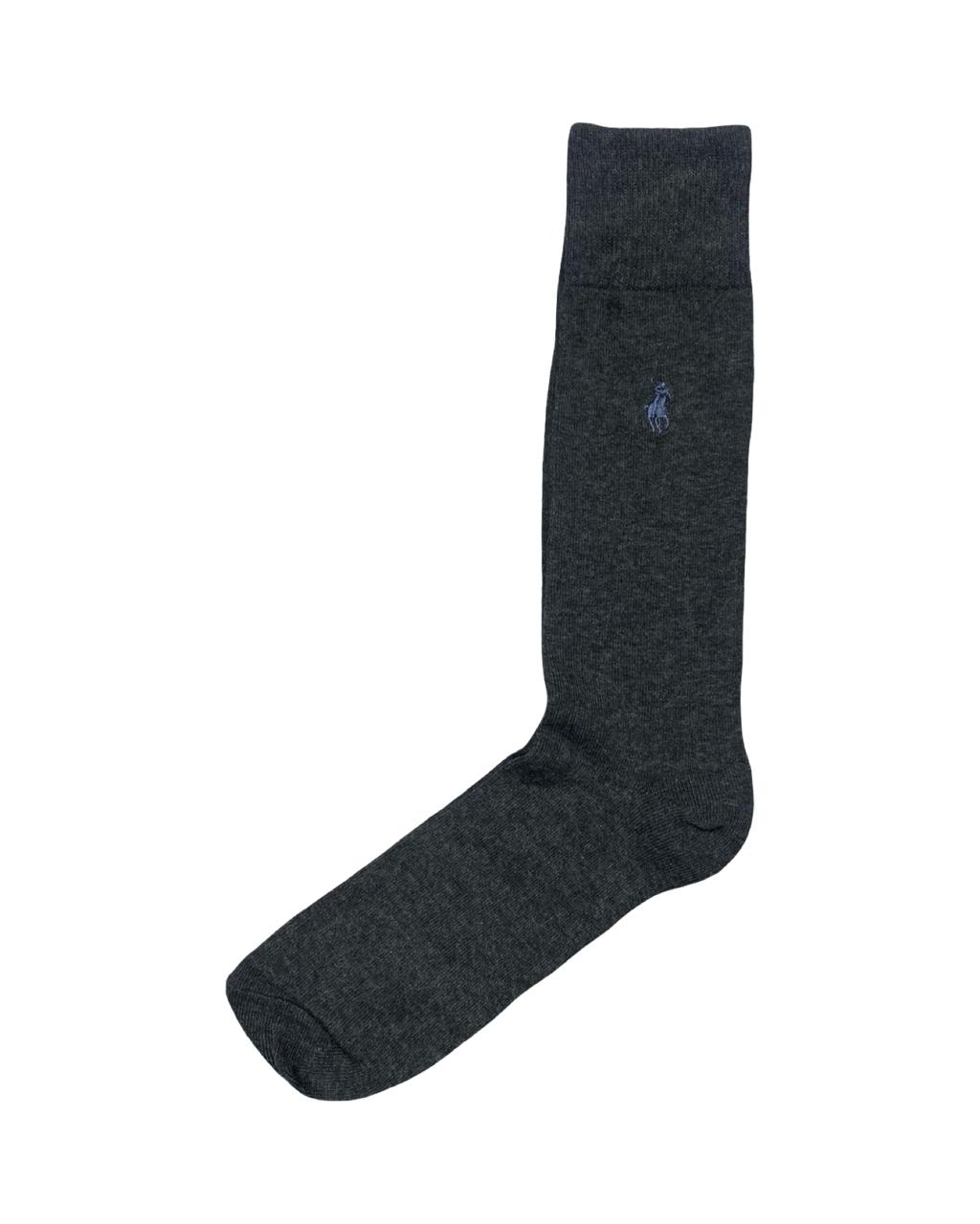 Polo Ralph Lauren Classic Crew Socks – Charcoal Grey | Subtle Polo Pony Logo | Factory Leftovers