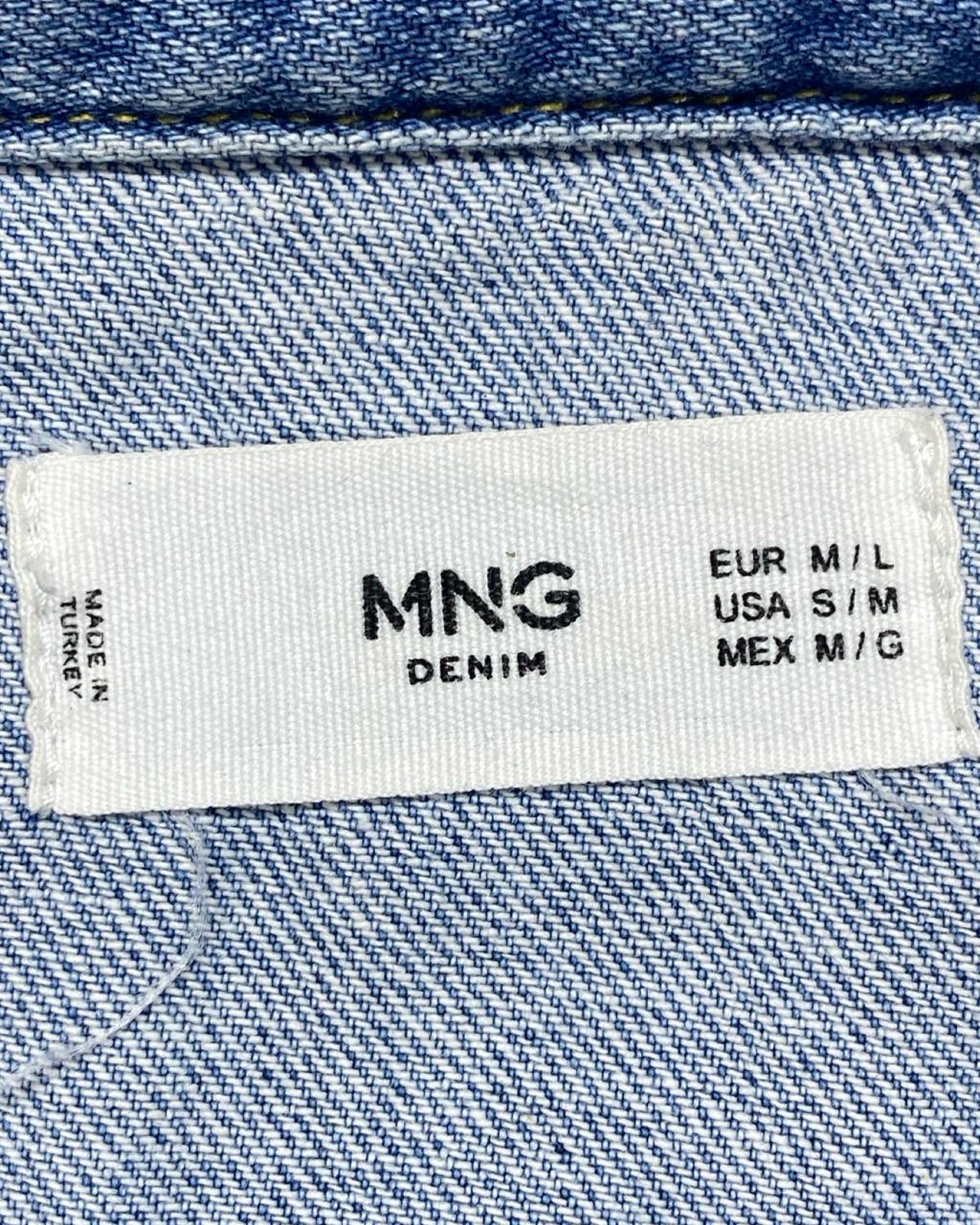 MNG Denim Western-Style Shirt | Size Medium | Chest 21.5”