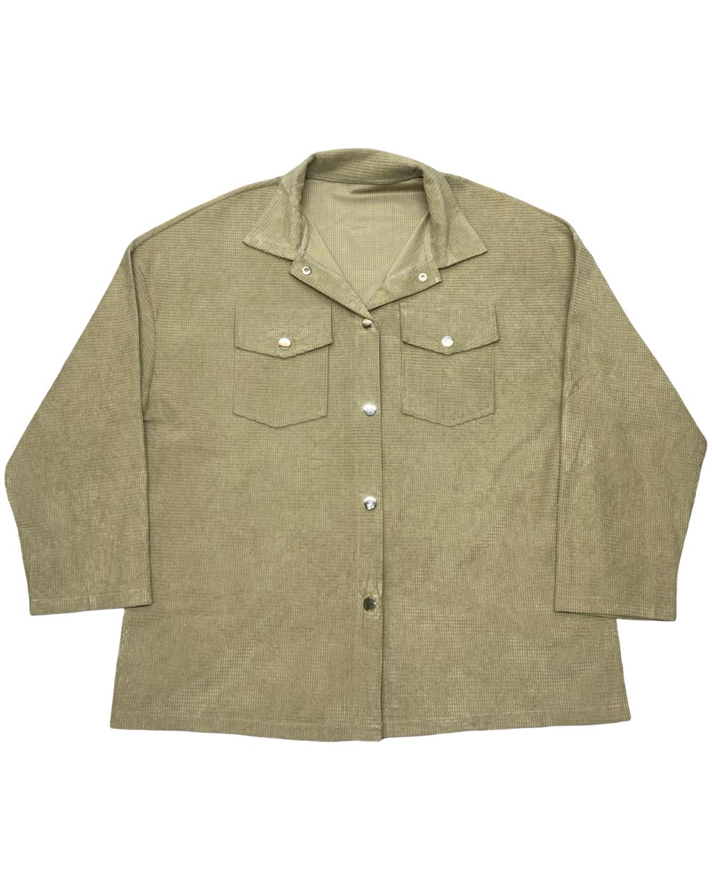 SHEIN Olive Green Overshirt | Size Large | Chest 24.5”