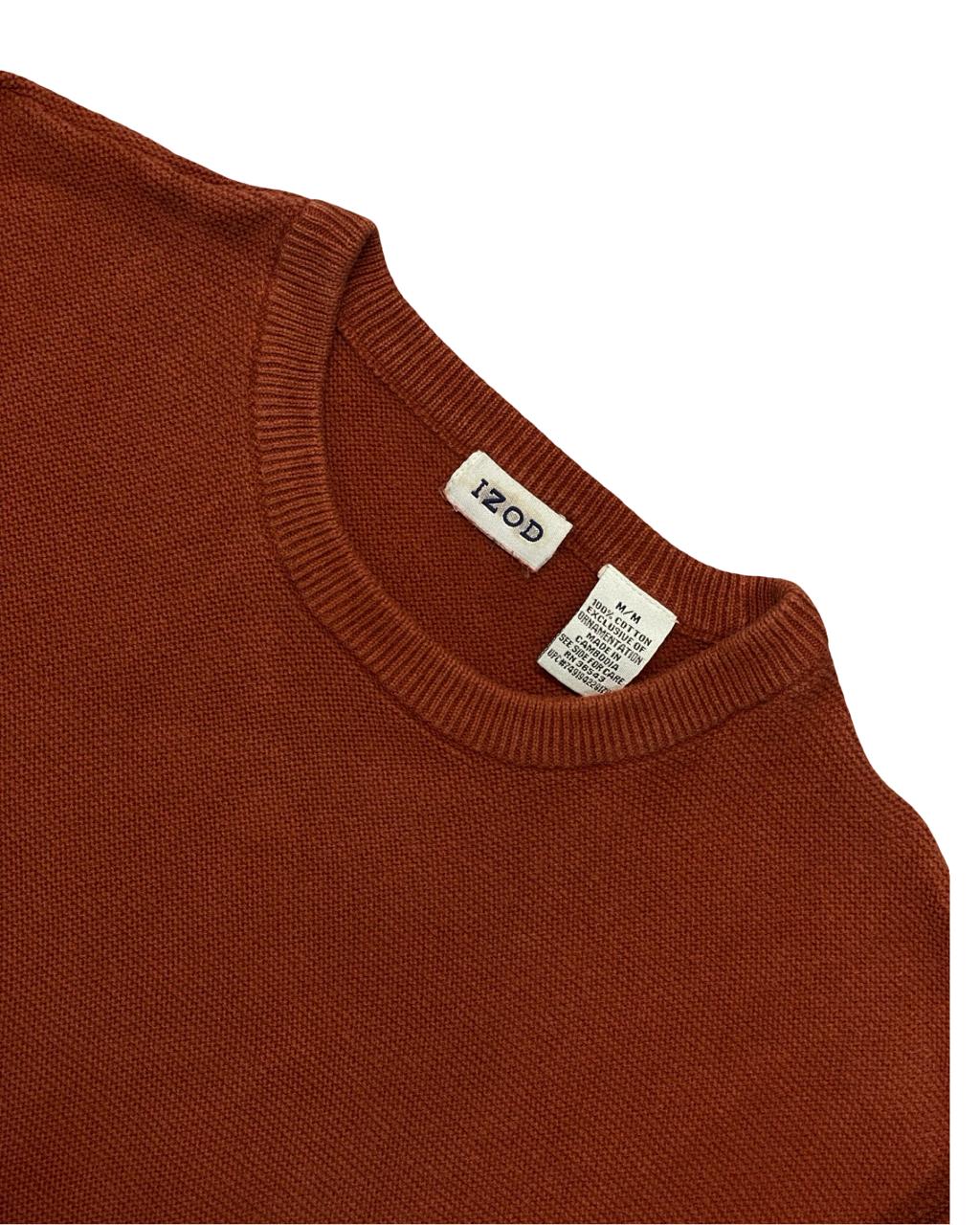 IZOD Rust Cotton Sweater | Size Medium | Chest 22.5”