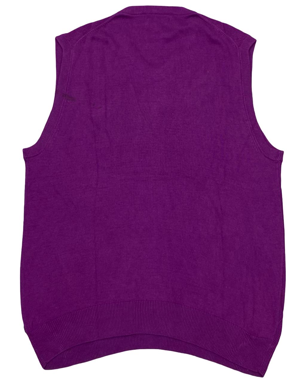 Chaps Purple Diamond Knit Sweater Vest | Size Medium | Chest 21.5”