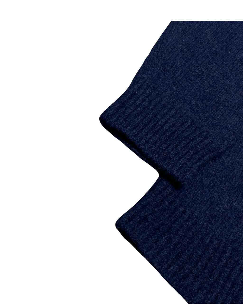 L.L. Bean Navy Lambswool Shawl Collar Sweater | Size Large | Chest 24”