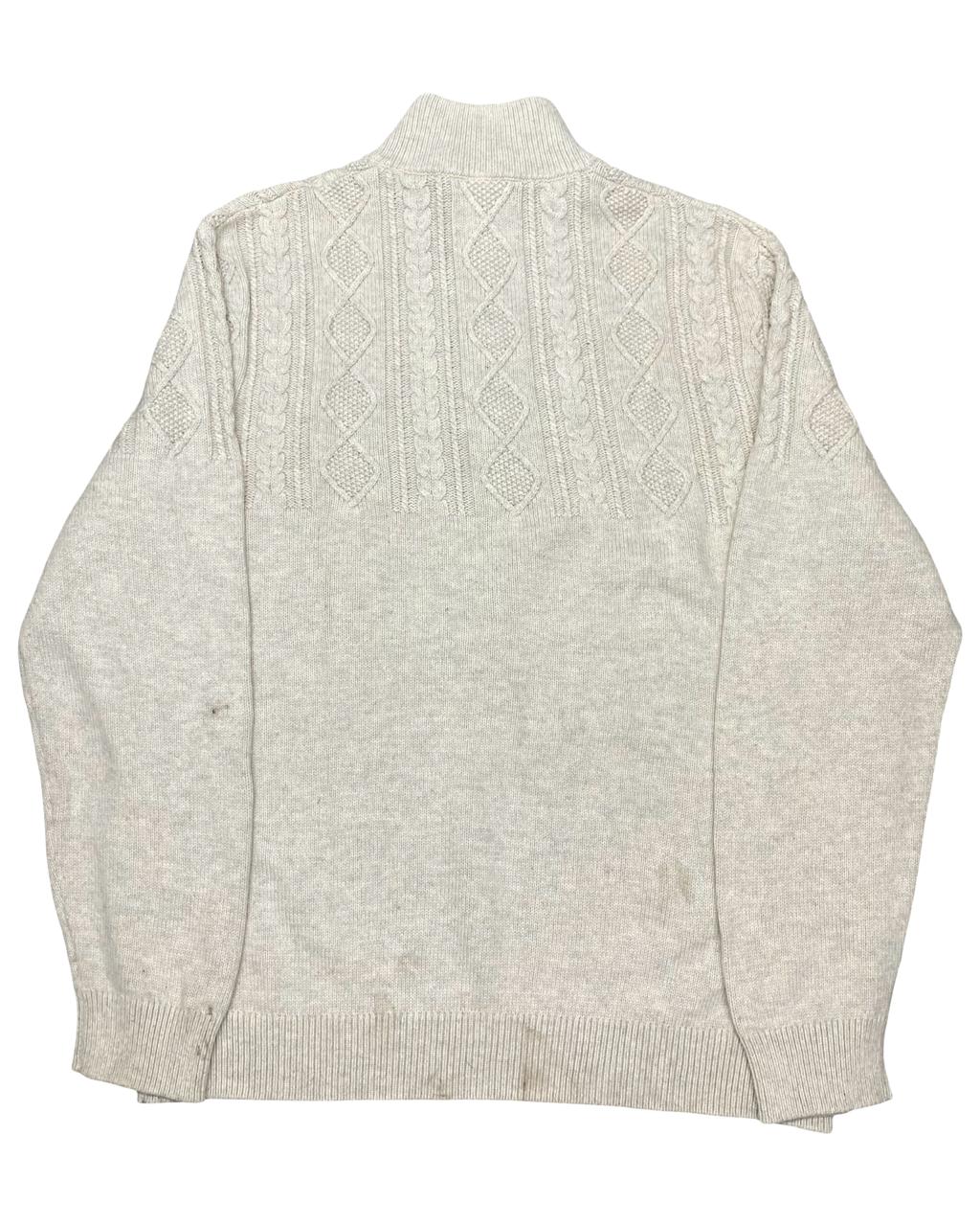Nautica Cream Cable Knit 1/4 Zip Sweater | Size XL | Chest 25.5”