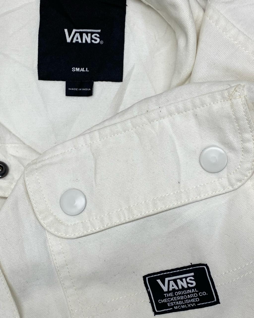 VANS White Canvas Shirt Jacket | Size Medium | Chest 21.5”