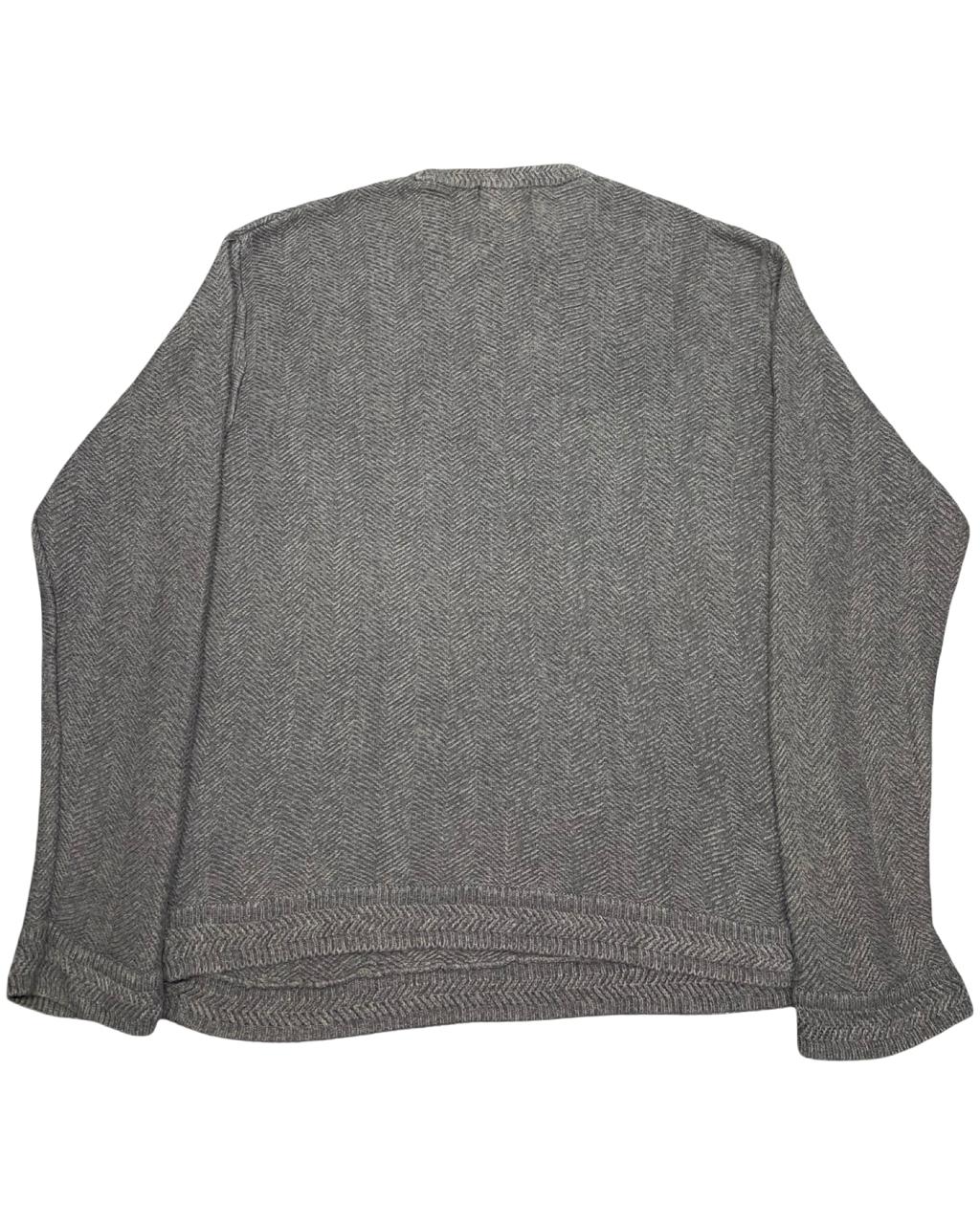 CHAPS Gray Herringbone Knit Sweater | Size Large | Chest 24”