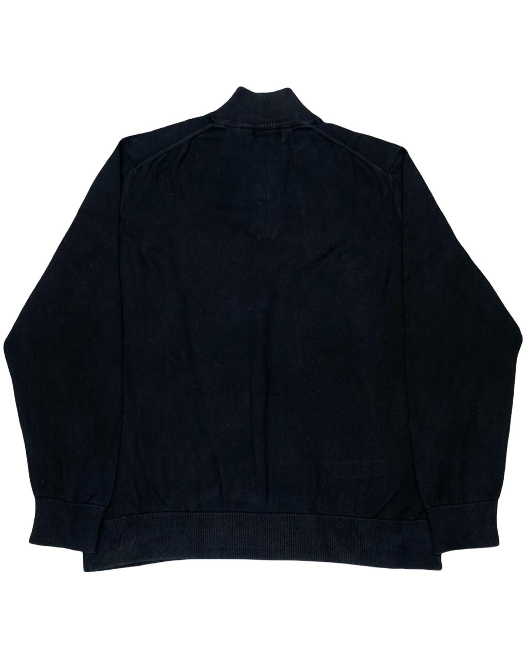 Nautica Black Quarter-Zip Mock Neck Sweater | Size Large | Chest 24.5”