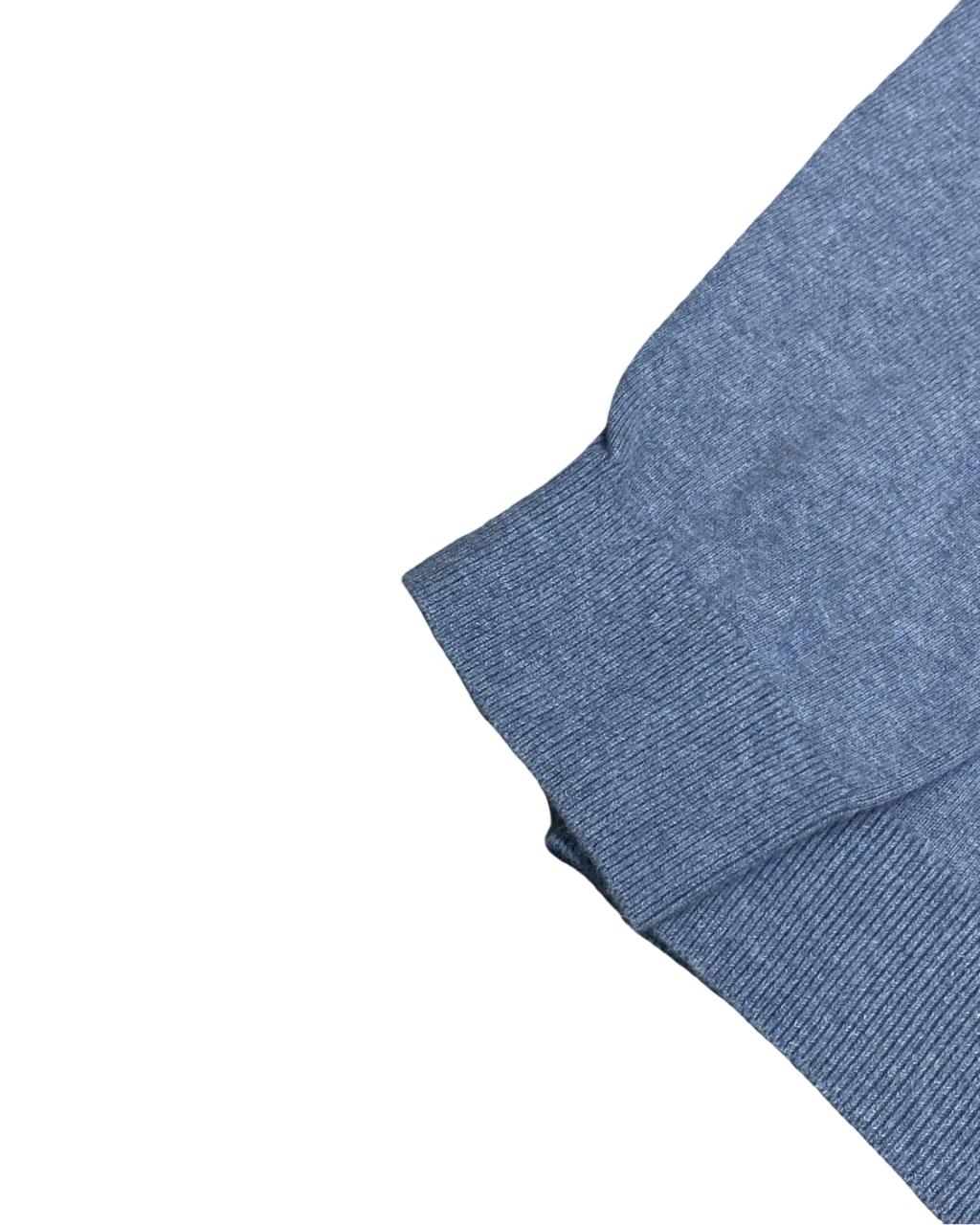 Nautica Heather Blue Quarter-Zip Mock Neck Sweater | Size Medium | Chest 22”