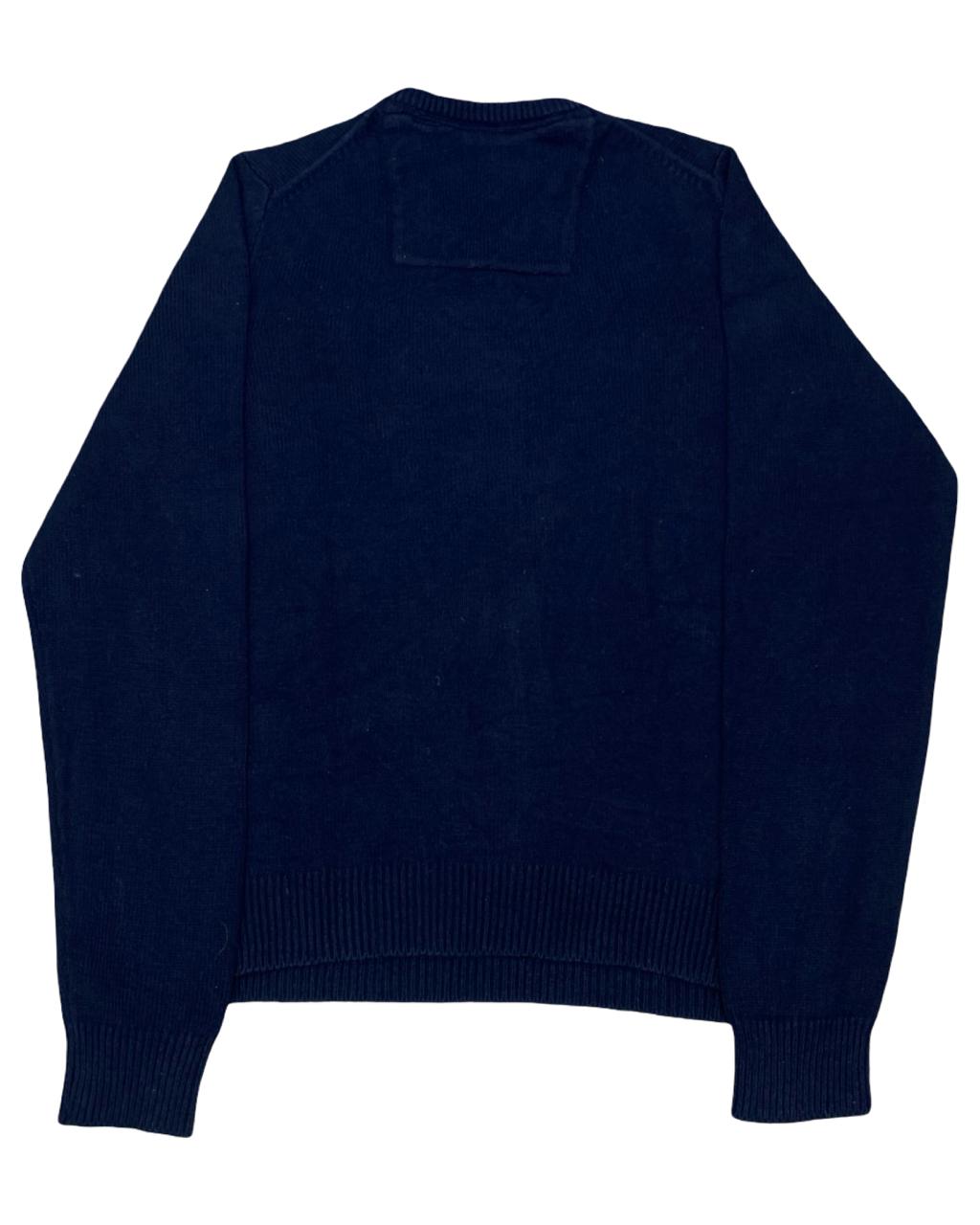 IZOD Navy Blue V-Neck Cotton Sweater | Size Medium | Chest 21.5”