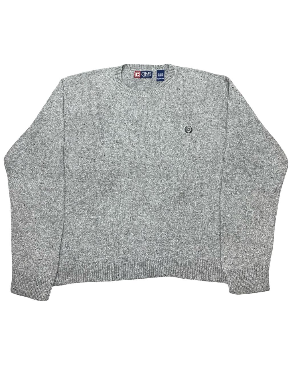 Chaps Heather Gray Crewneck Knit Sweater | Size XL | Chest 27.5”