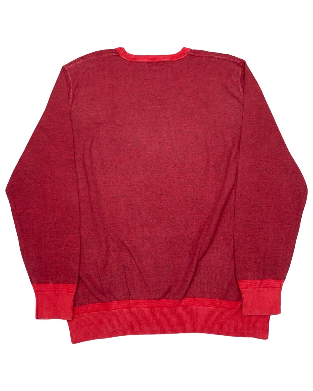 Nautica Washed Red Crewneck Cotton Sweater | Size XL | Chest 26”