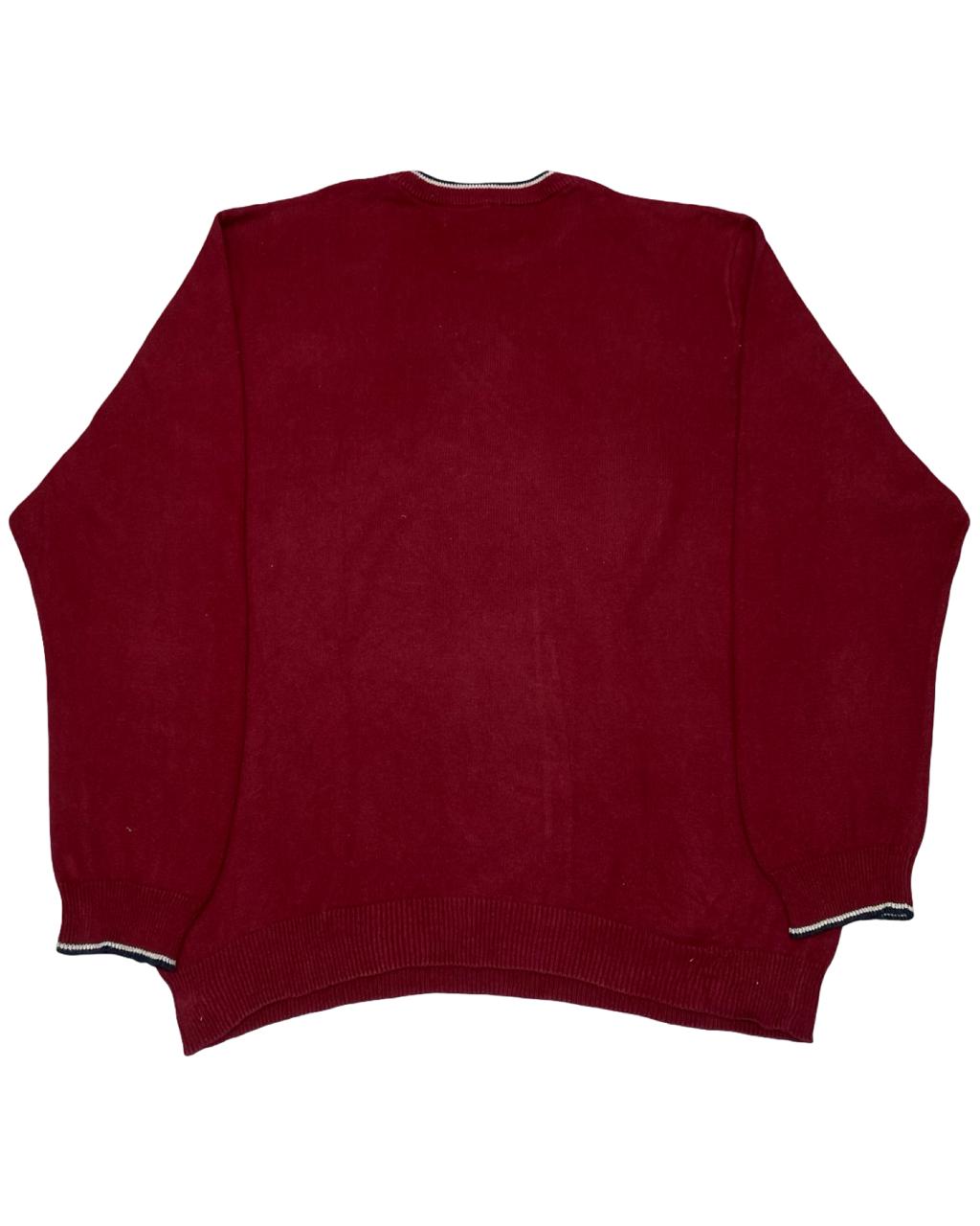 Chaps Deep Red Crewneck Cotton Sweater | Size Large | Chest 24.5”