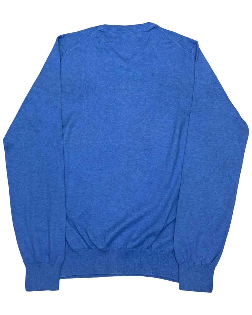 IZOD Bright Blue V-Neck Cotton Sweater | Size Large | Chest 23.5”