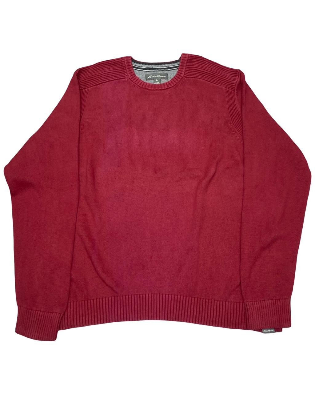 Eddie Bauer Brick Red Cotton Crewneck Sweater | Size XXL | Chest 28”
