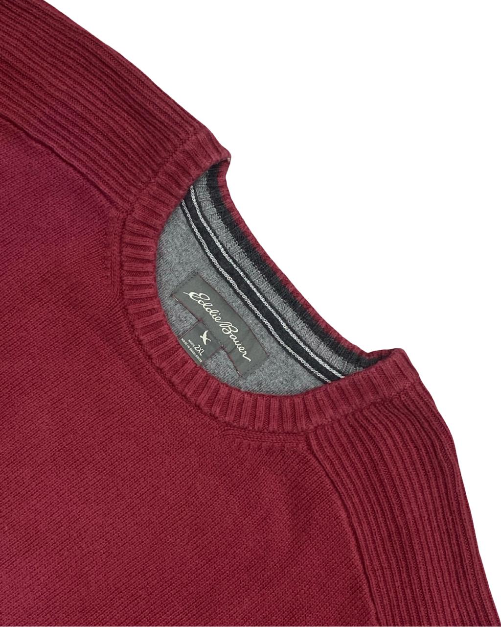 Eddie Bauer Brick Red Cotton Crewneck Sweater | Size XXL | Chest 28”