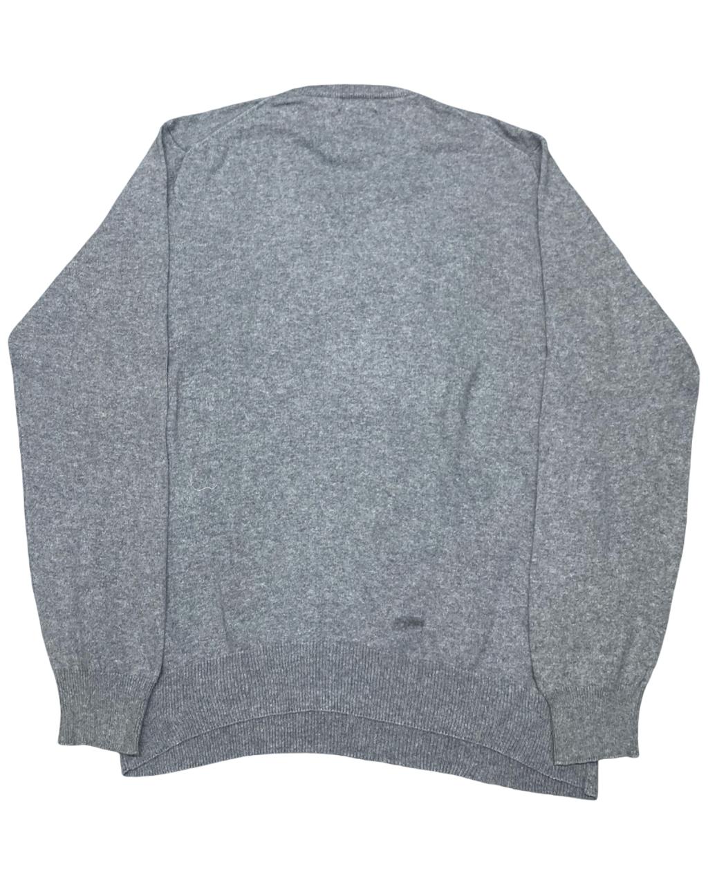 Chaps Gray Cotton Cashmere V-Neck Sweater | Size Medium | Chest 22.5”