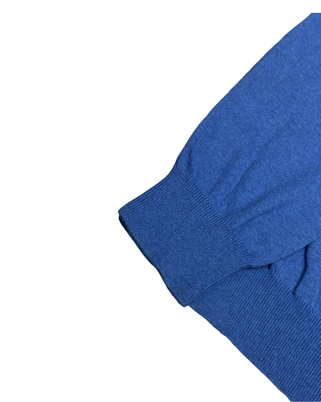 IZOD Bright Blue V-Neck Cotton Sweater | Size Large | Chest 23.5”