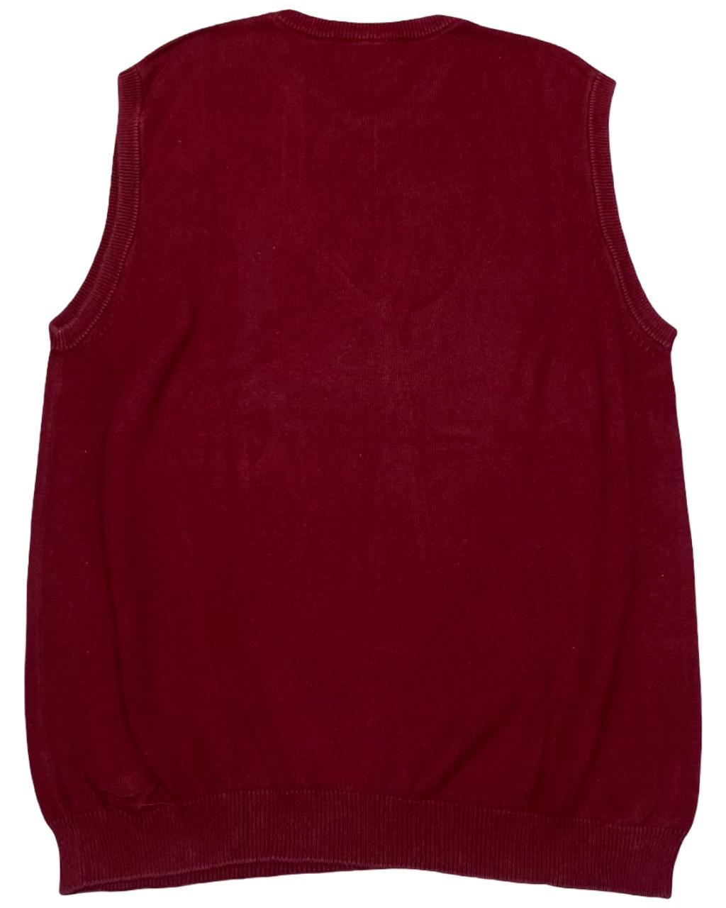 Chaps Burgundy Cotton Sweater Vest | Size Medium | Chest 22.5”