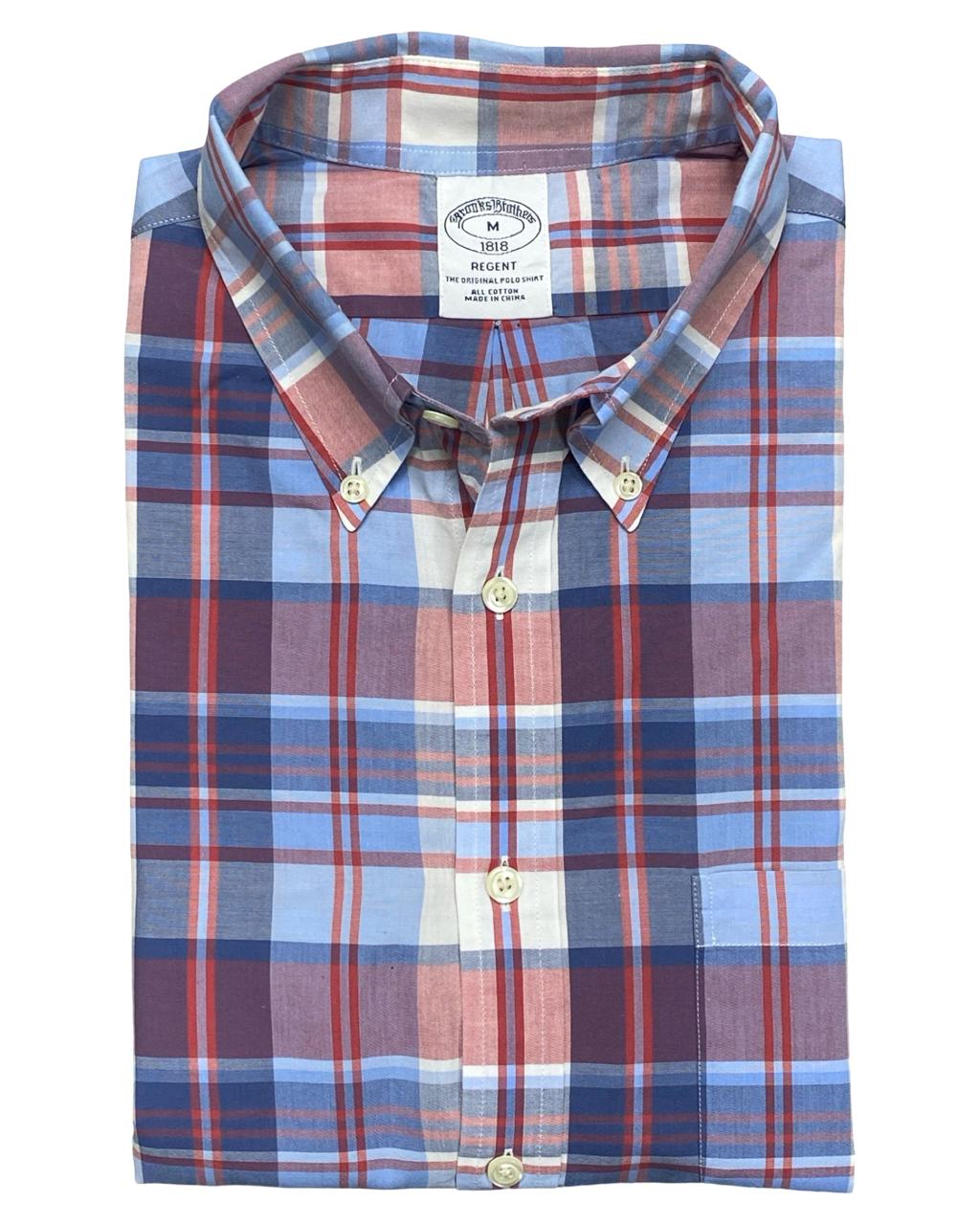 Brooks Brothers Multicolor Plaid Button-Down Shirt | Size Large | Chest 23”