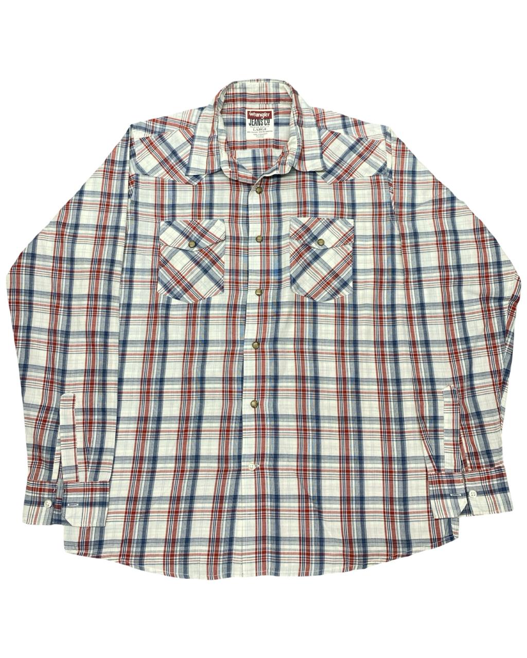 Wrangler Plaid Western Shirt | Large | Chest 24.5”