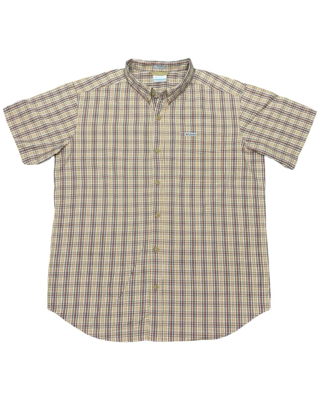 Columbia Plaid Short Sleeve Shirt | Large | Chest 23”