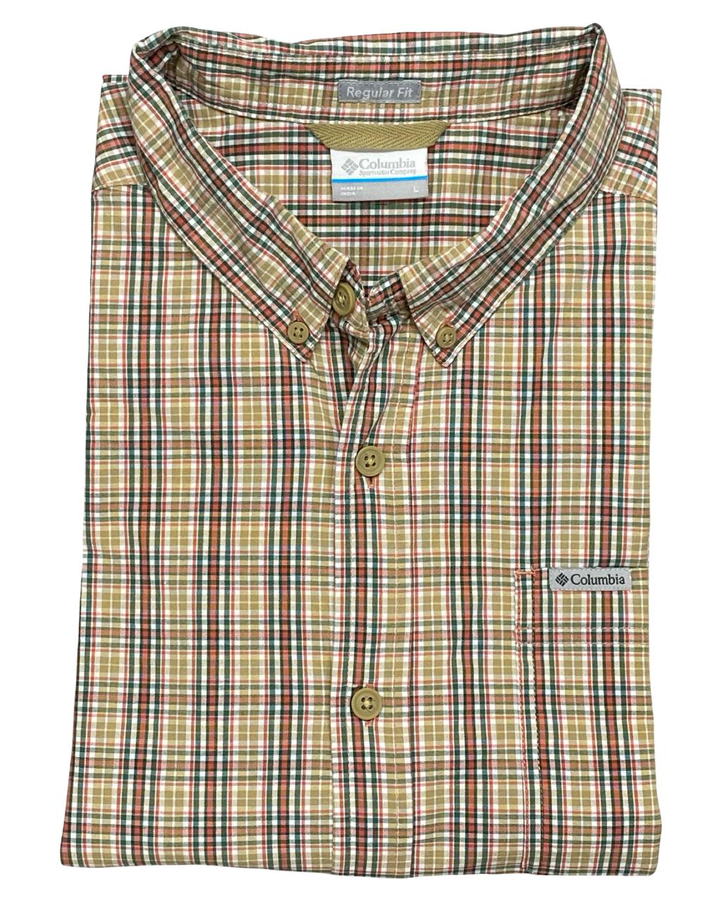 Columbia Plaid Short Sleeve Shirt | Large | Chest 23”