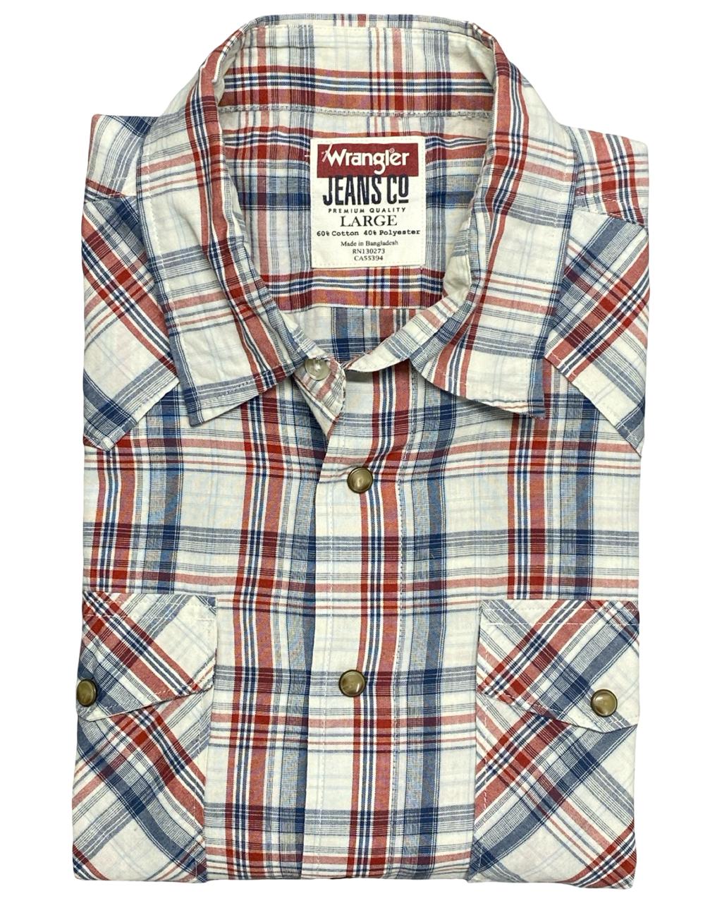 Wrangler Plaid Western Shirt | Large | Chest 24.5”