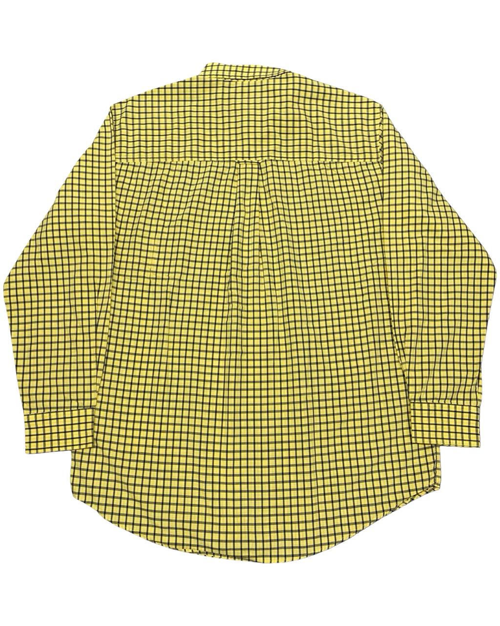 Chaps Yellow Gingham Check Button-Down Shirt | Size Large | Chest 24”