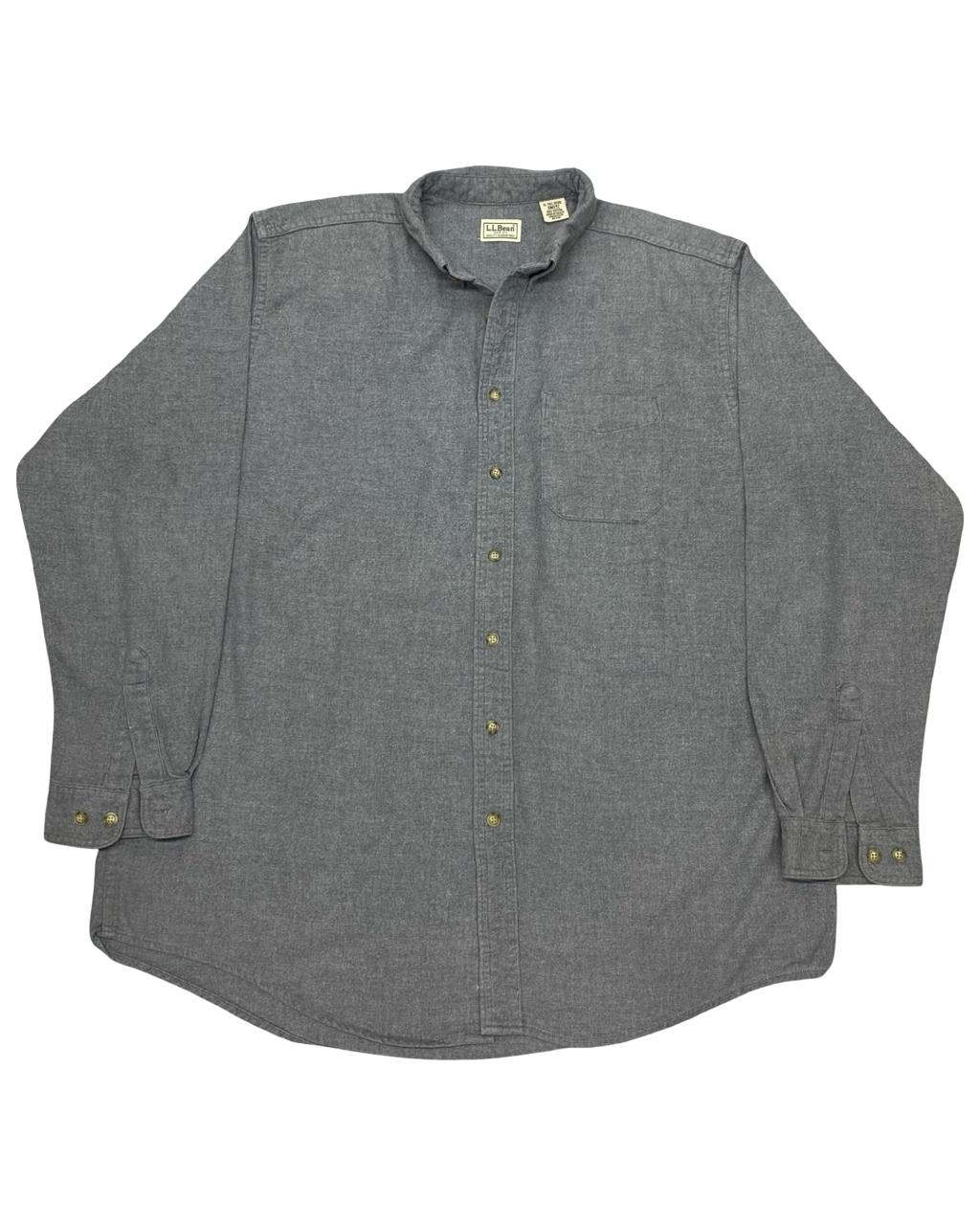 L.L. Bean Heather Grey Button-Down Oxford Shirt | Size XXL | Chest 27”