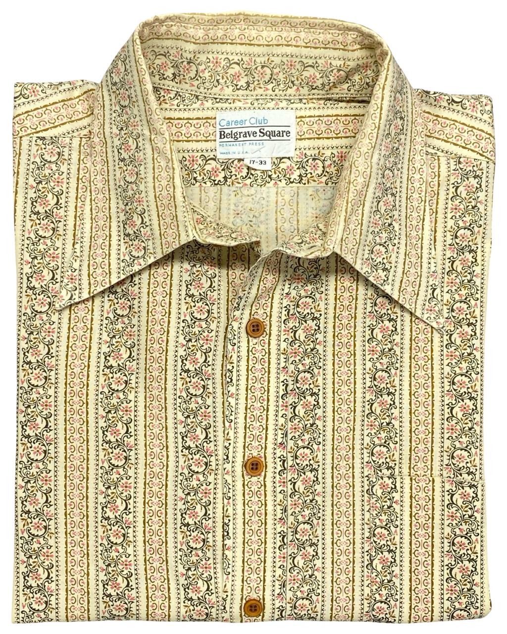 Career Club Belgrave Square Vintage Floral Stripe Shirt | Size Large | Chest 25”